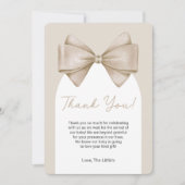 Boho Bow Modern Baby Dusche Danke Karte (Vorderseite)