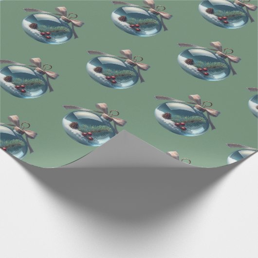 Boho Bow & Ornament Weihnachtsgeschenk Wrap Geschenkpapier (Ecke)