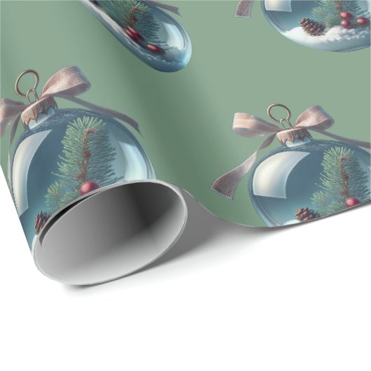 Boho Bow & Ornament Weihnachtsgeschenk Wrap Geschenkpapier (Rolleneckpunkt)