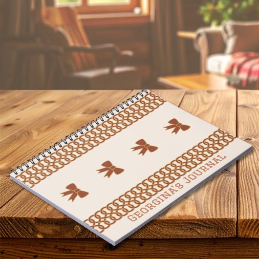 Boho Bows Journal Notebook - Earthtones Notizblock