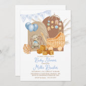 BOHO Boy Baby Dusche Einladung (Vorne/Hinten)