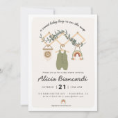 Boho Boy Baby Showbaby Kleidung Einladung (Vorderseite)