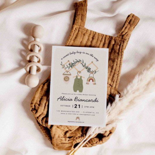Boho Boy Baby Showbaby Kleidung Einladung