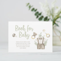 Boho Boy Bear Babydusche Bücher für Babykarte