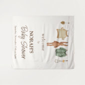 Boho Boy Clothes Baby Dusche Begrüßungszeichen Wandteppich (Vorderseite (Horizontal))