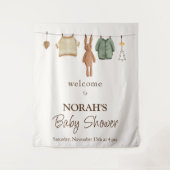 Boho Boy Clothes Baby Dusche Begrüßungszeichen Wandteppich (Vorderseite)