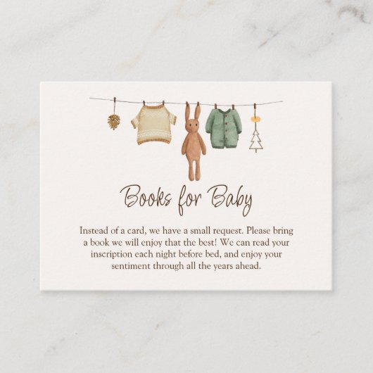 Boho Boy Clothes Babydusche Bücher für Baby Begleitkarte (Vorderseite)