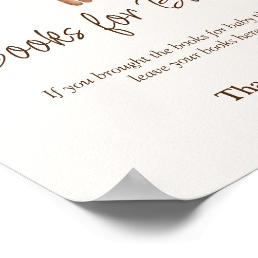 Boho Boy Clothes Kinderdusche Bücher für Babysigna Poster (Ecke)