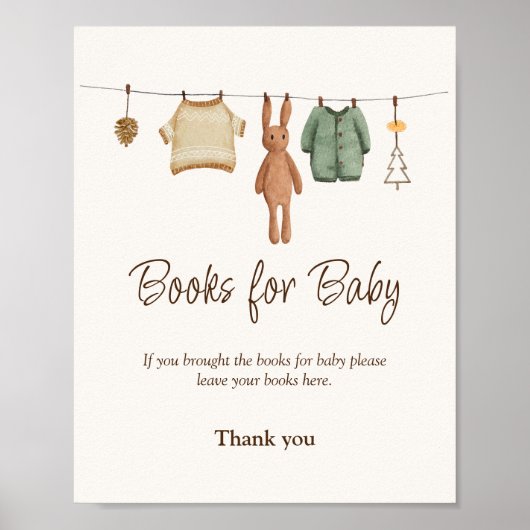 Boho Boy Clothes Kinderdusche Bücher für Babysigna Poster (Vorne)