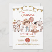 Boho Boy Farm Birthday Einladung (Vorderseite)