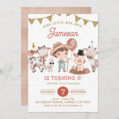 Boho Boy Farm Birthday Einladung (Vorne/Hinten)