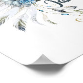 Boho Boy Feather Headdress Kinderzimmer Art Poster (Ecke)