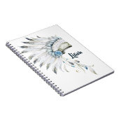 Boho Boy Fether Headdress Custom Journal Notizblock (Rechte Seite)