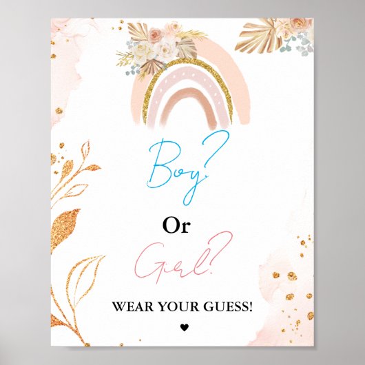 Boho Boy or Girl Tragen Sie Ihr Baby-Duschspiel Poster (Vorne)