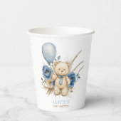 Boho Boy Teddy Bear Baby Dusche Party Dekorationen Pappbecher (Rückseite)