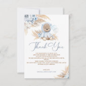 Boho Boy Teddy Bear Danke für die Message Card (Vorderseite)