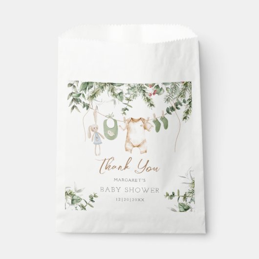 Boho Boy Winter Baby Dusche Danke Geschenktütchen (Vorderseite)