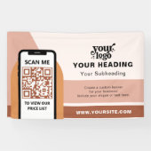 Boho Branding Berufliche Werbung QR-Code Banner (Horizontal)