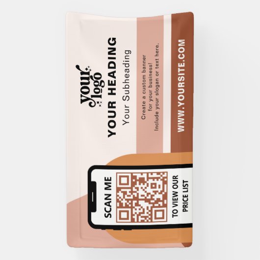 Boho Branding Berufliche Werbung QR-Code Banner (Vertikal)