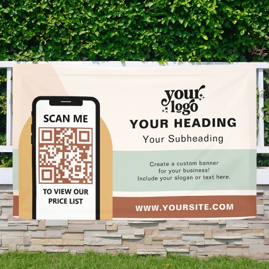 Boho Branding Berufliche Werbung QR-Code Banner