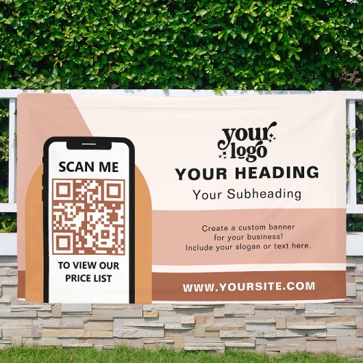 Boho Branding Berufliche Werbung QR-Code Banner