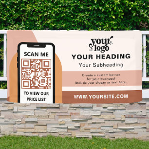 Boho Branding Berufliche Werbung QR-Code Banner