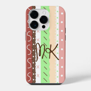 Boho Braun, Burgund, Grün und Mauve Whimsical  iPhone 14 Pro Hülle