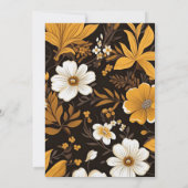 Boho-Braun-Gold-Blumen-Herbsthochzeit Einladung (Rückseite)