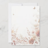 Boho-Braun mit Schmetterlingen Florale Hochzeit Save The Date (Rückseite)