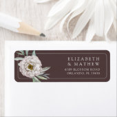 Boho-Braun- und Weiß-Blumen-Hochzeitsetikett (Insitu)