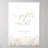 Boho-Brautjungfer-Geschenkkarten-Tischschild Poster (Vorne)