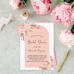 Boho-Brautjunggesellinnenparty in Roségold mit Pam Einladung