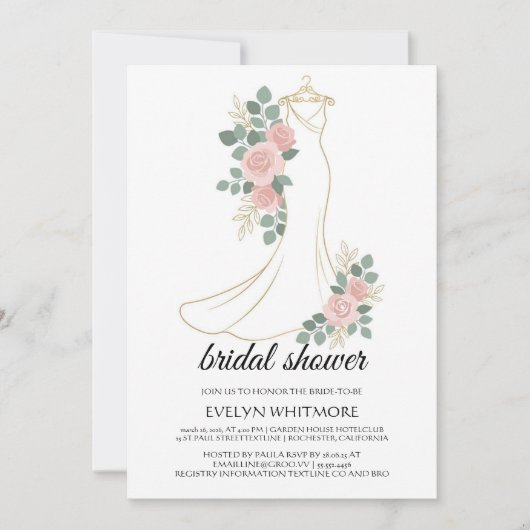 Boho Brautkleid-Stilguide | Boho Chic Hochzeit Einladung (Vorderseite)