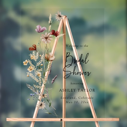 Boho Brautparty Acrylzeichen Acrylschild (Neutral)