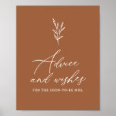 Boho Brautparty Advisor und wünscht Sign Poster (Vorne)