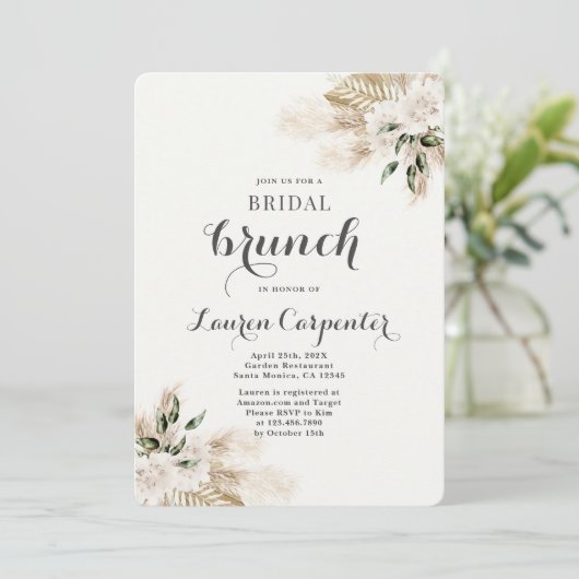 Boho Brautparty Brunch Einladung (Stehend Vorderseite)