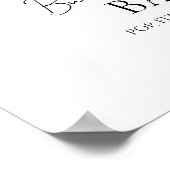 Boho Brautparty Bubbly Bar Pop Fizz Clink Sign Poster (Ecke)