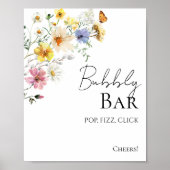 Boho Brautparty Bubbly Bar Pop Fizz Clink Sign Poster (Vorne)
