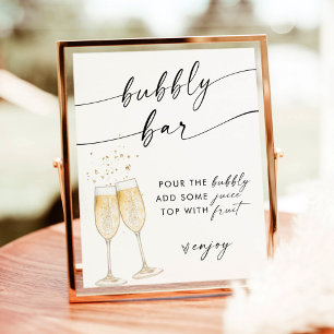 Boho Brautparty Bubbly Bar Sign   Mimosa Bar Poster