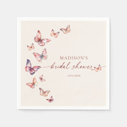 Boho Brautparty Butterfly Serviette (Vorderseite)