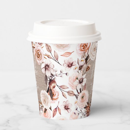 Boho Brautparty Cups Burlap Brig zu sein Pappbecher (Links)