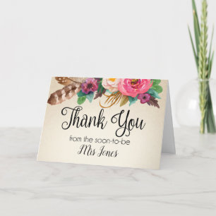 Boho Brautparty Danke, Card Einladung