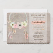 Boho Brautparty-Einladung, Dreamcatcher rustikal Einladung (Vorderseite)