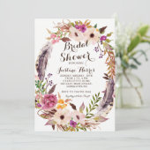 Boho Brautparty-Einladung Einladung (Stehend Vorderseite)