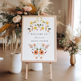 Boho Brautparty Floral Welcome Sign Poster