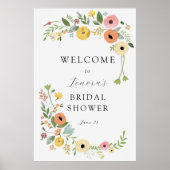 Boho Brautparty Floral Welcome Sign Poster (Vorne)