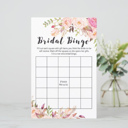 Boho Brautparty Game - Bridal bingo (Stehend Vorderseite)