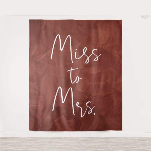 Boho Brautparty Hintergrund Dekor Miss an Mrs. Wandteppich (Vorderseite)