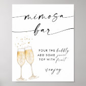Boho Brautparty Mimosa Bar Sign | BAR Poster (Vorne)