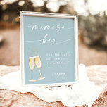 Boho Brautparty Mimosa Bar Sign | Dusty Blue Poster<br><div class="desc">Dieses Mimosa Bar Sign ist mit einer wunderbar modernen minimalistischen Kalligraphie ausgestattet - ideal,  um sich an der Dusche oder an der Whirlpoolstation zu präsentieren! Text- und Hintergrundfarben sind vollständig editierbar —> klicken Sie auf die Schaltfläche "Weitere Anpassungen",  um sie zu bearbeiten!</div>